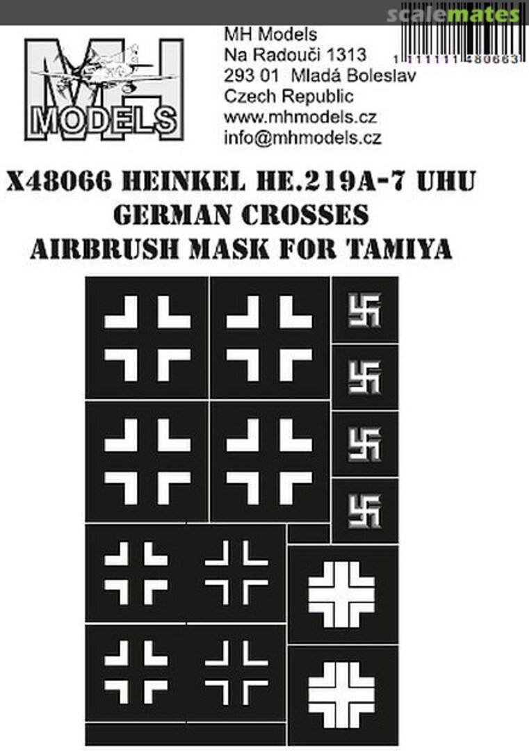 Boxart Heinkel He.219A-7 Uhu German Crosses Airbrush Mask X48066 MH Models