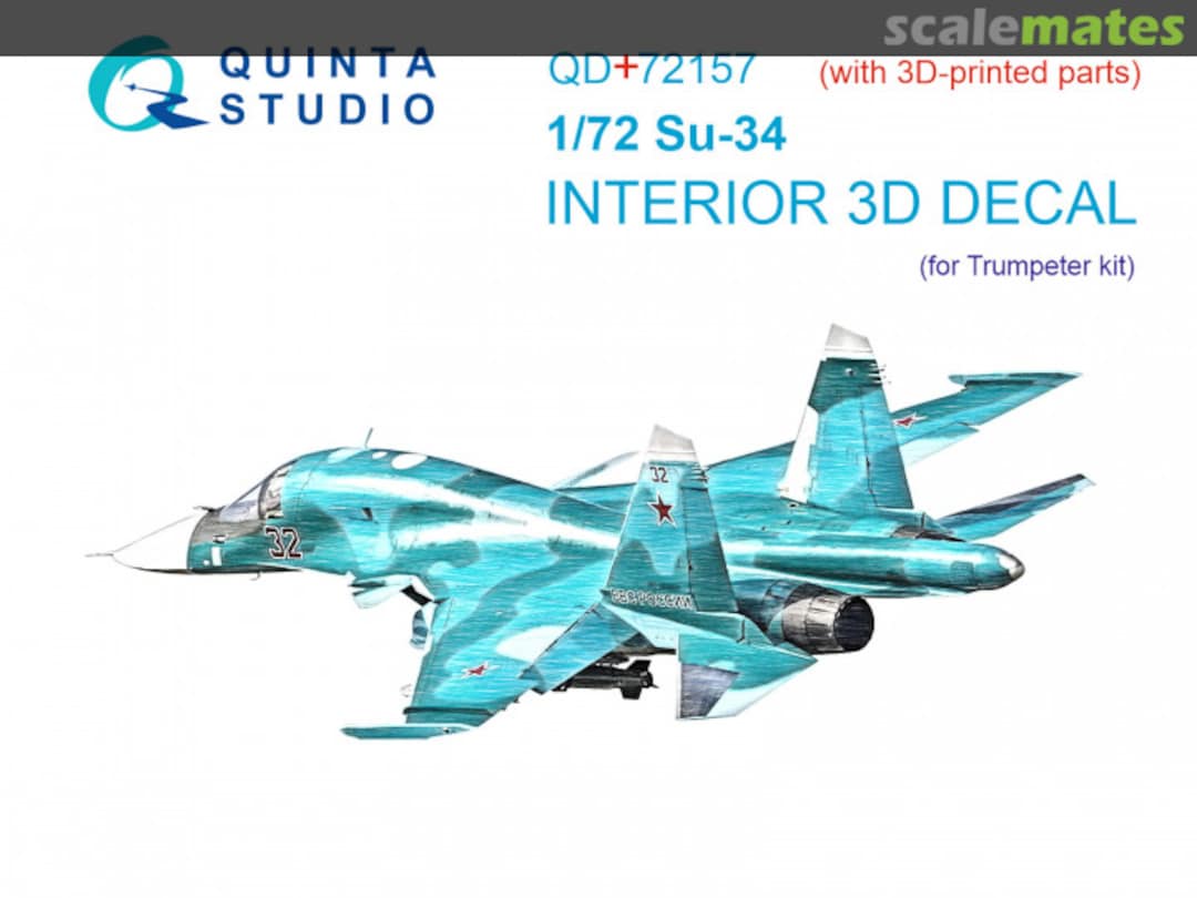 Boxart Su-34 interior 3D decals QD+72157 Quinta Studio