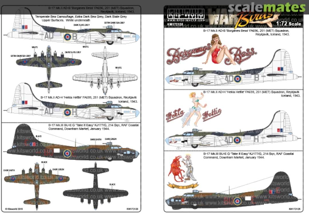 Boxart RAF B-17 Flying Fortress Mk.II/III KW172125 Kits-World