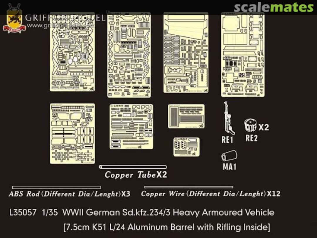 Boxart Sd. Kfz. 234/3 Upgrade Set (Dragon 6786/6257) L35057 Griffon Model