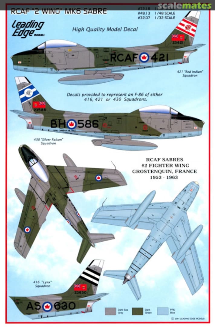 Boxart RCAF "2 Wing" MK.6 Sabre 48.13 Leading Edge