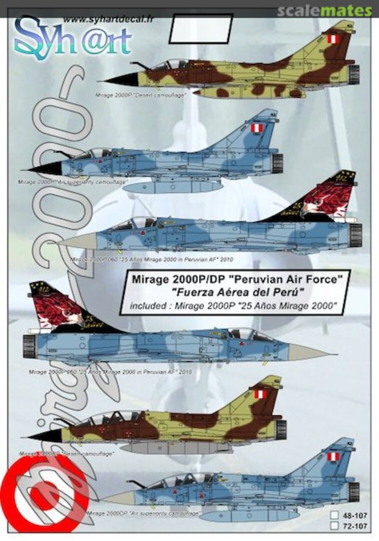 Boxart Mirage 2000 P/DP "Peruvian Air Force" 48-107 Syhart