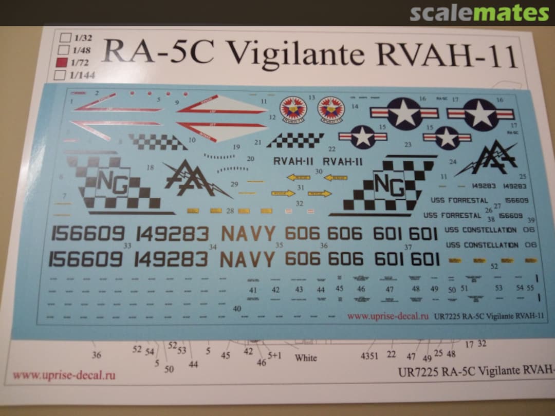 Contents RA-5C Vigilante (RVAH-11) UR7225 UpRise Decal Serbia