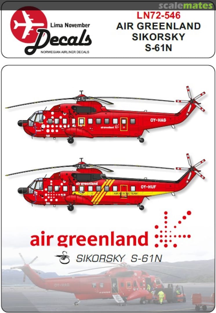 Boxart Sikorsky S-61N (Air Greenland new cs. Including masks LN72-546 Lima November Decals