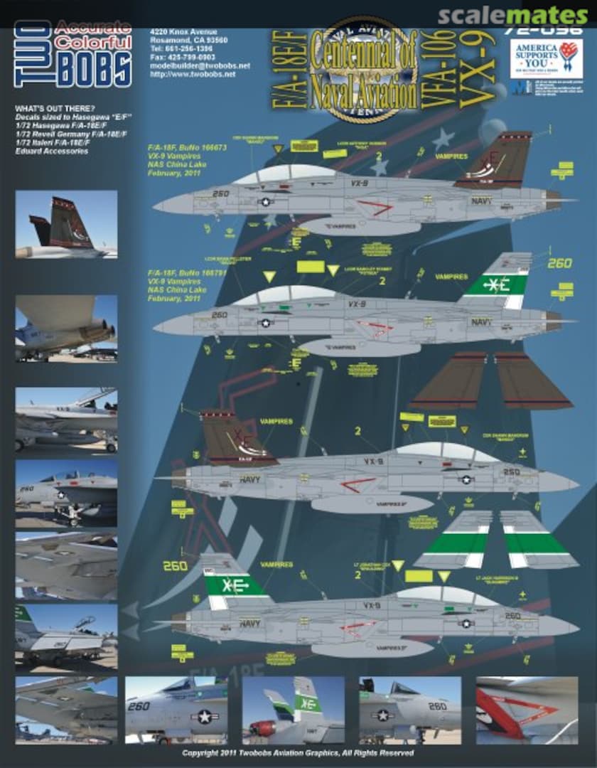 Boxart F/A-18E/F Centennial of Naval Aviation VFA-106 & VX-9 72-096 TwoBobs Aviation Graphics