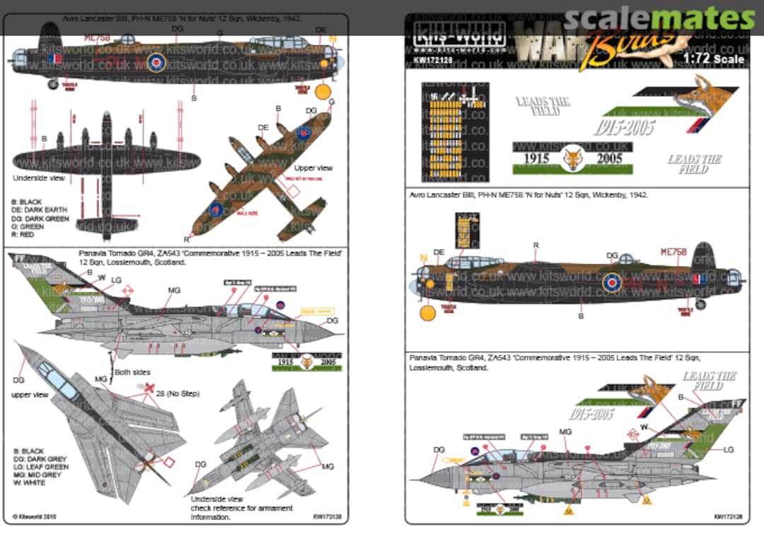 Boxart Avro Lancaster B.III / Panavia Tornado Gr.4 KW172126 Kits-World