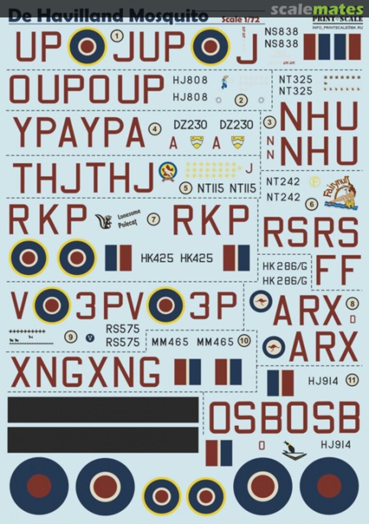 Boxart De Havilland Mosquito 72-159 Print Scale