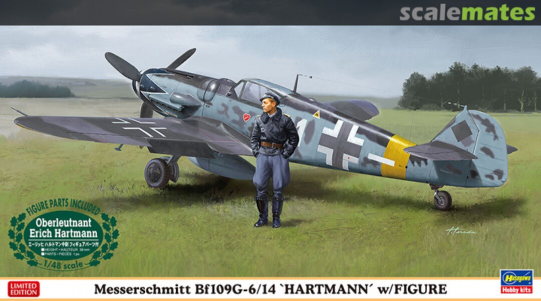 Boxart Messerschmitt Bf109G-6/14 `Hartmann´ w/Figure 07447 Hasegawa