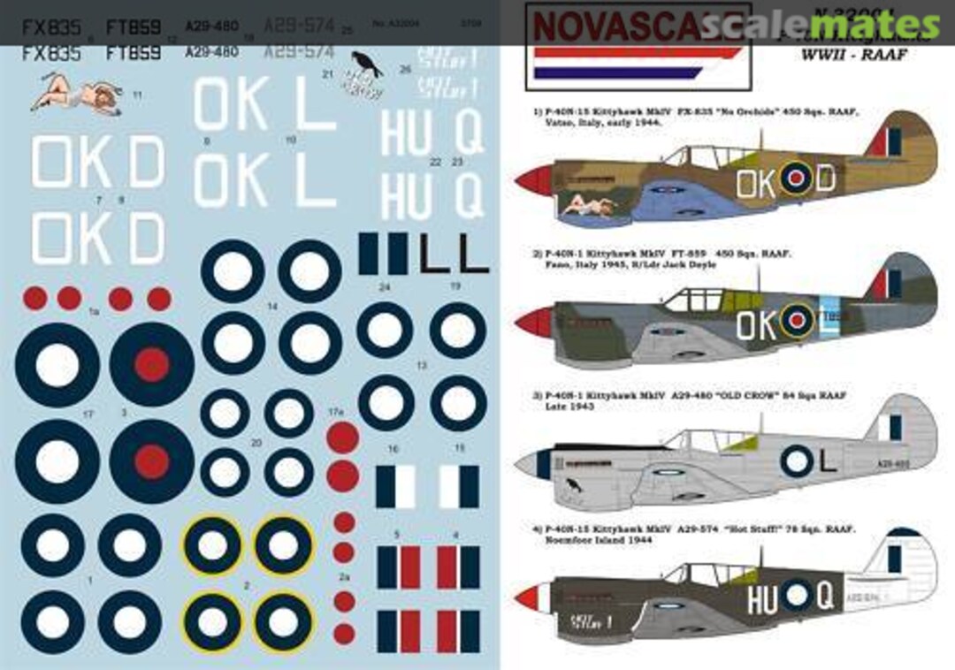 Boxart P-40N Kittyhawk WWII - RAAF N-32004 Novascale