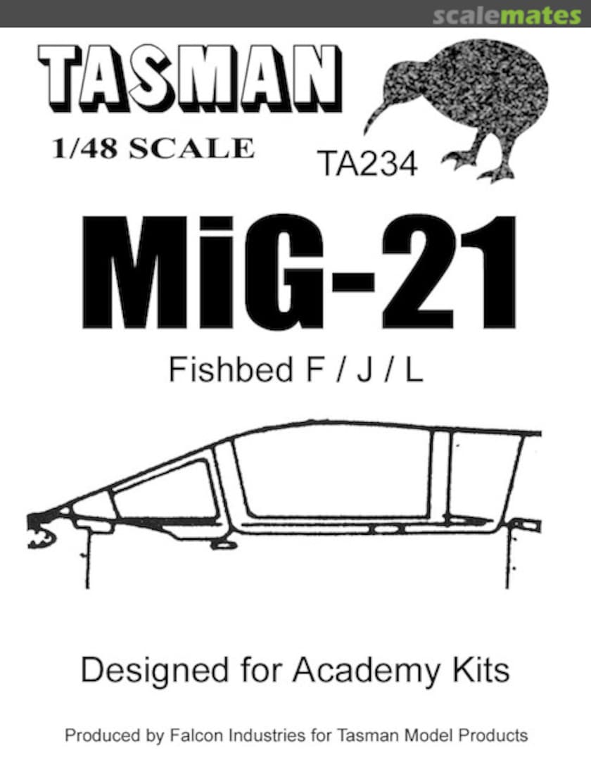 Boxart MiG-21 Fishbed F/J/L canopy TA234 Tasman Model Products