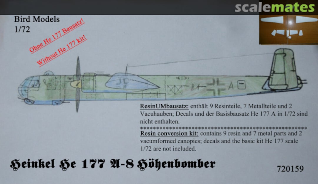 Boxart Heinkel He 177 A-8 Höhenbomber 720159 Bird Models