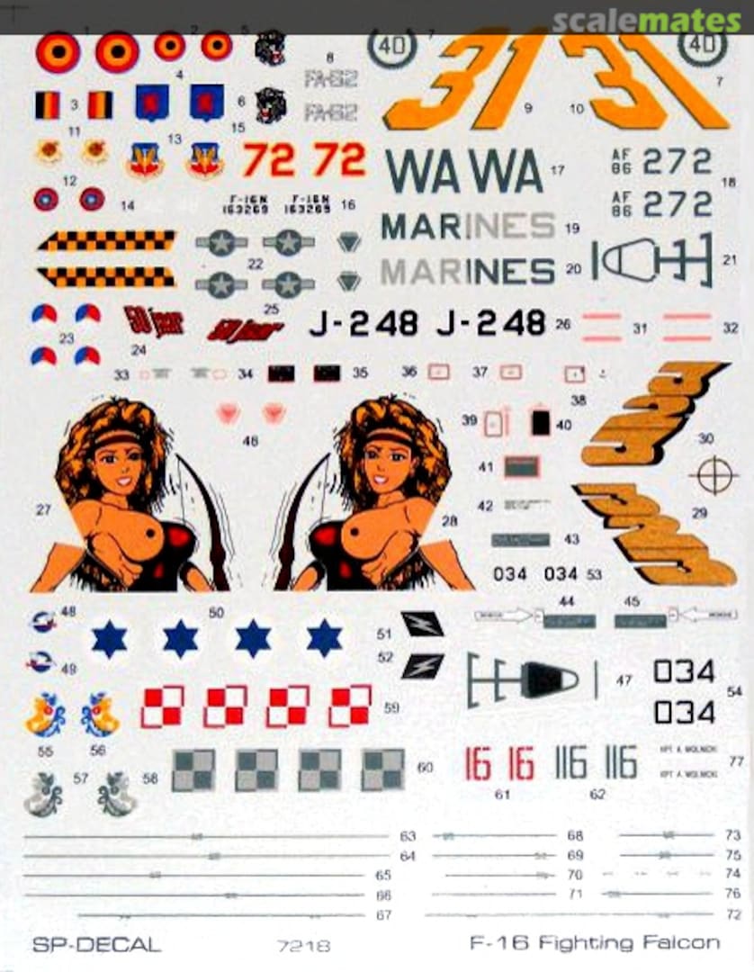 Boxart F-16 7218 SP-Decal