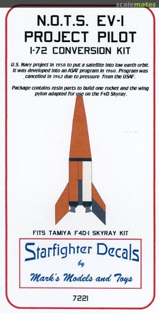 Boxart NOTSNIK EV-1 Project Pilot Launch Vehicle 7221 Starfighter Decals