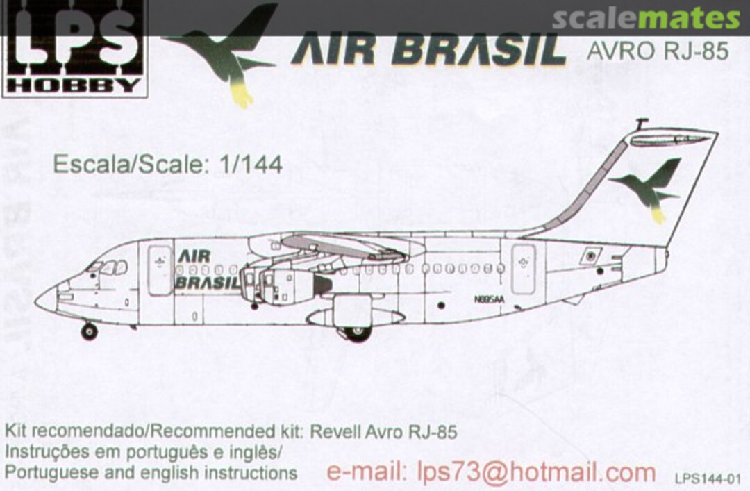 Boxart Avro RJ-85 AIR BRASIL N895/899AA LPS144-01 LPS Hobby