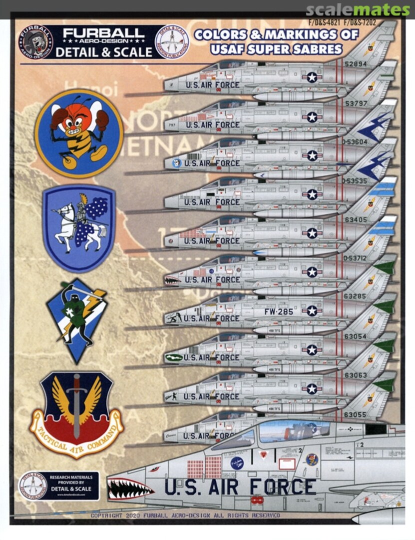 Boxart Colors & Markings of USAF Super Sabres F/D&S-4821 Furball Aero-Design