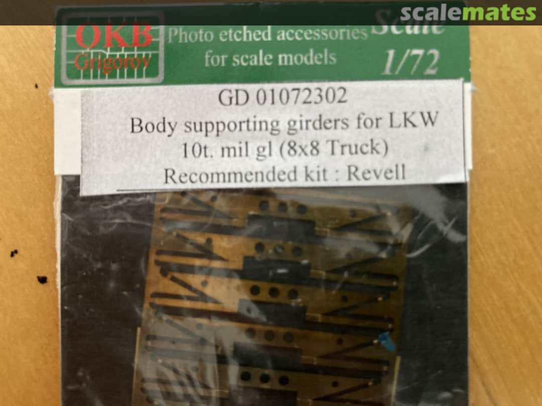 Boxart Body supporting girders for LKW 10t. mil gl (8x8 Truck) GD 01072302 OKB Grigorov