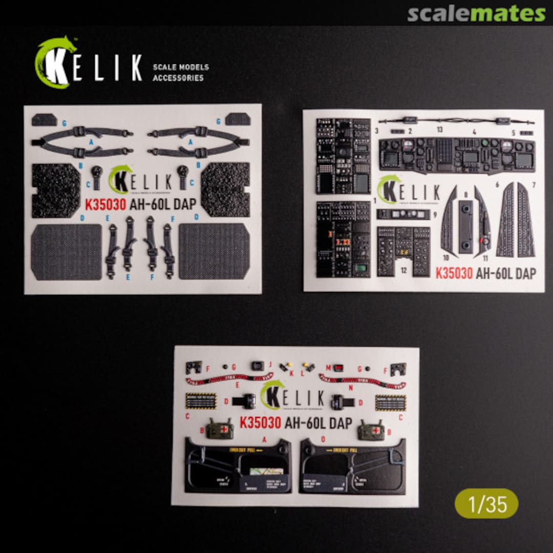 Boxart AH-60L DAP interior 3D decals K35030 Kelik