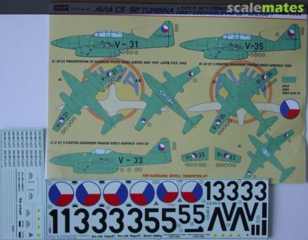 Boxart Avia S.92 & CS.92 (Me-262A-1a/B-1a) DEC3226 Kora Models