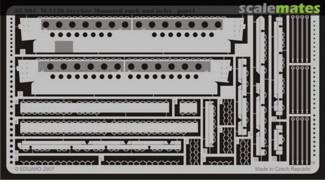 Boxart M-1126 Mounted rack and belts 35991 Eduard