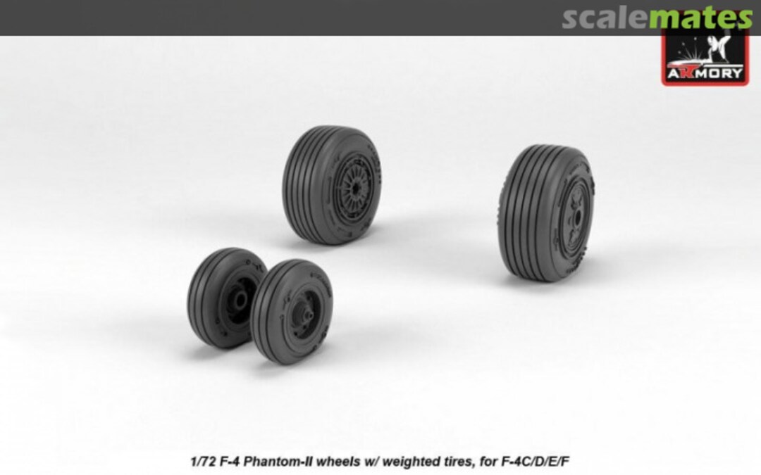 Boxart F-4 Phantom-II wheels w/ weighted tires, mid AW72329 Armory