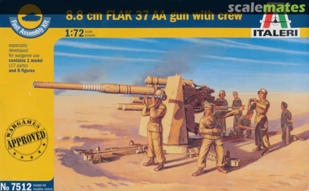 Boxart 8,8cm Flak 37 AA gun with crew 7512 Italeri