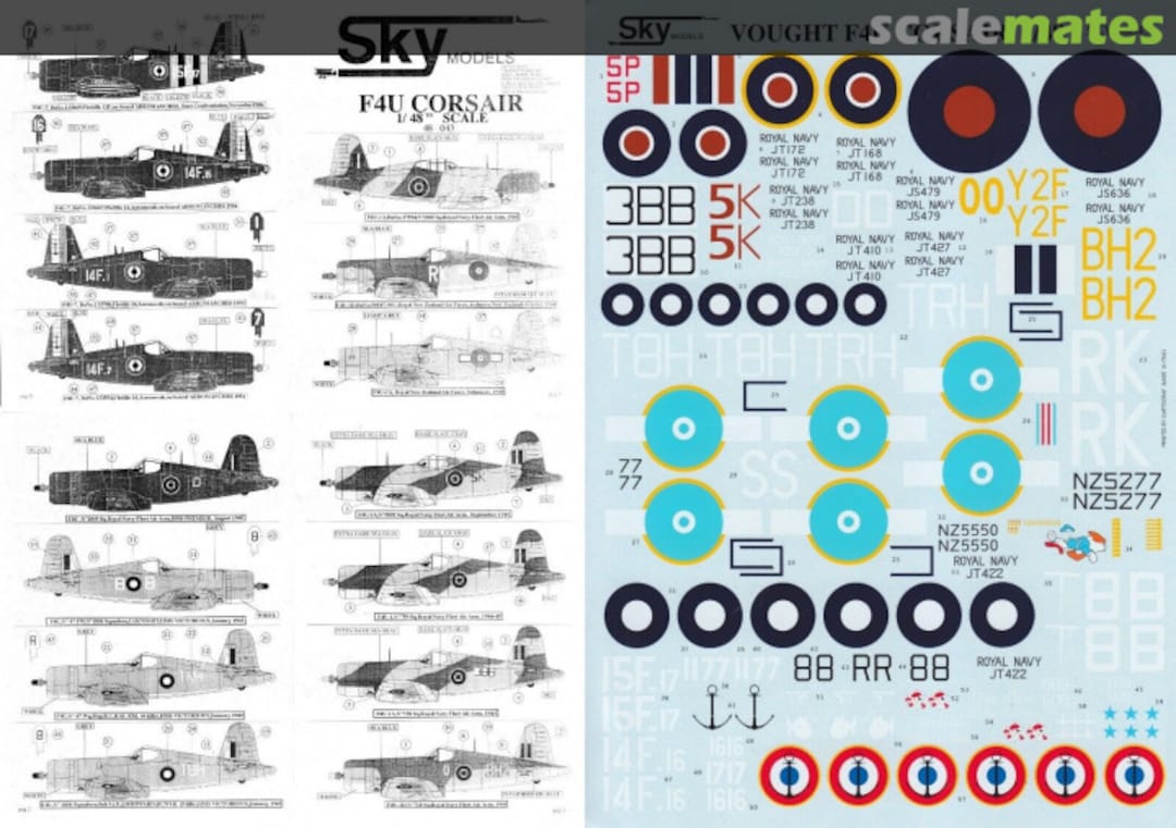 Boxart F4U Corsair 48-043 Sky Models