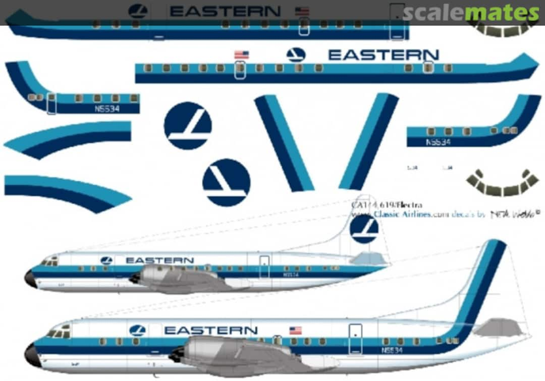 Boxart Eastern (hockey stick) L Electra CA144-619 Classic Airlines