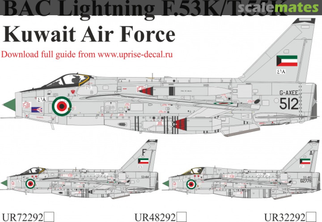 Boxart BAC Lightning F.53K/T.55K Kuwait Air Force UR72292 UpRise