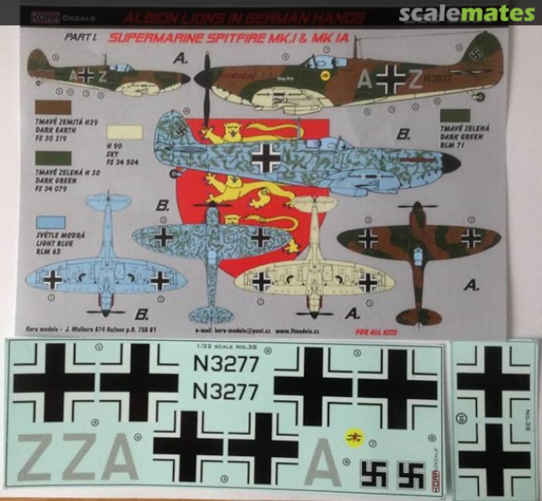 Boxart Supermarine Spitfire Mk.I/IA DEC3238 Kora Models