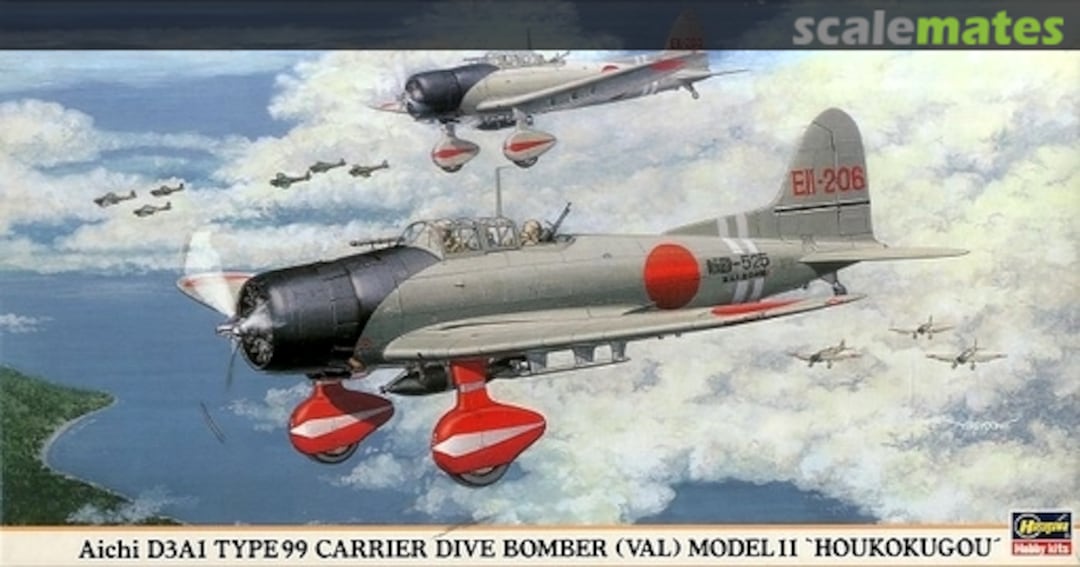 Boxart Aichi D3A1 Type 99 Carrier Dive Bomber (Val) Model 11 'Houkokugou' 09314 Hasegawa