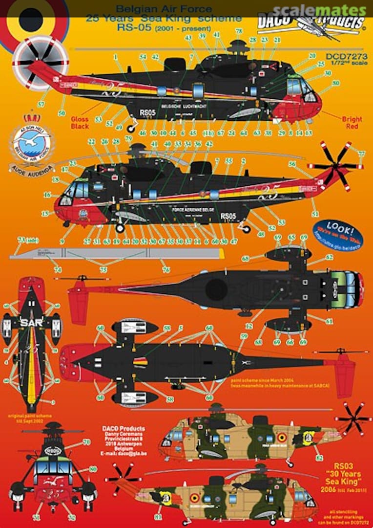 Boxart Belgian Air Force 25 years Sea King RS-05 DCD7273 Daco Products