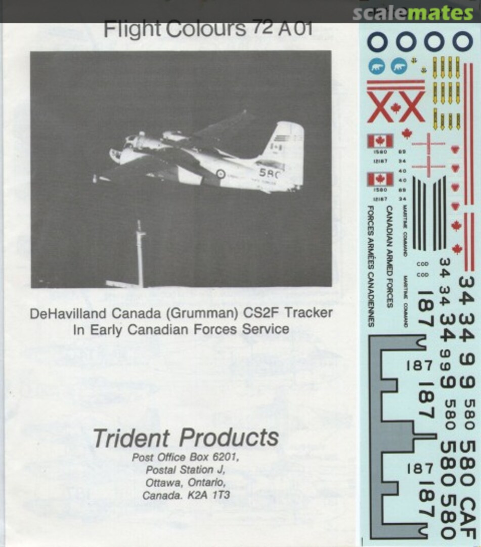 Boxart Grumman CS2F Tracker: RCN 72A01 Flight Colours