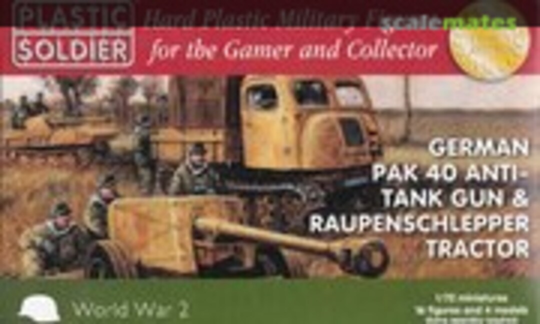 1:72 Pak 40 Anti-Tank Gun &amp; Raupenschlepper Tractor (Plastic Soldier WW2G20005)