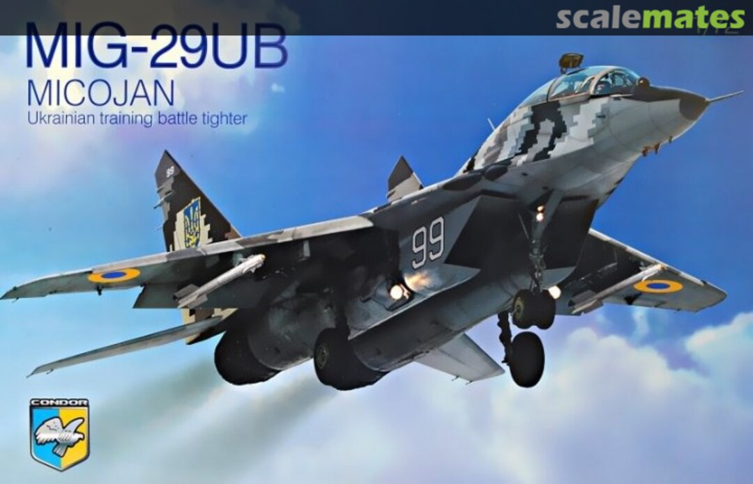 Boxart Micojan Mig-29UB Ukrainan training battle fighter KO 7208 Condor