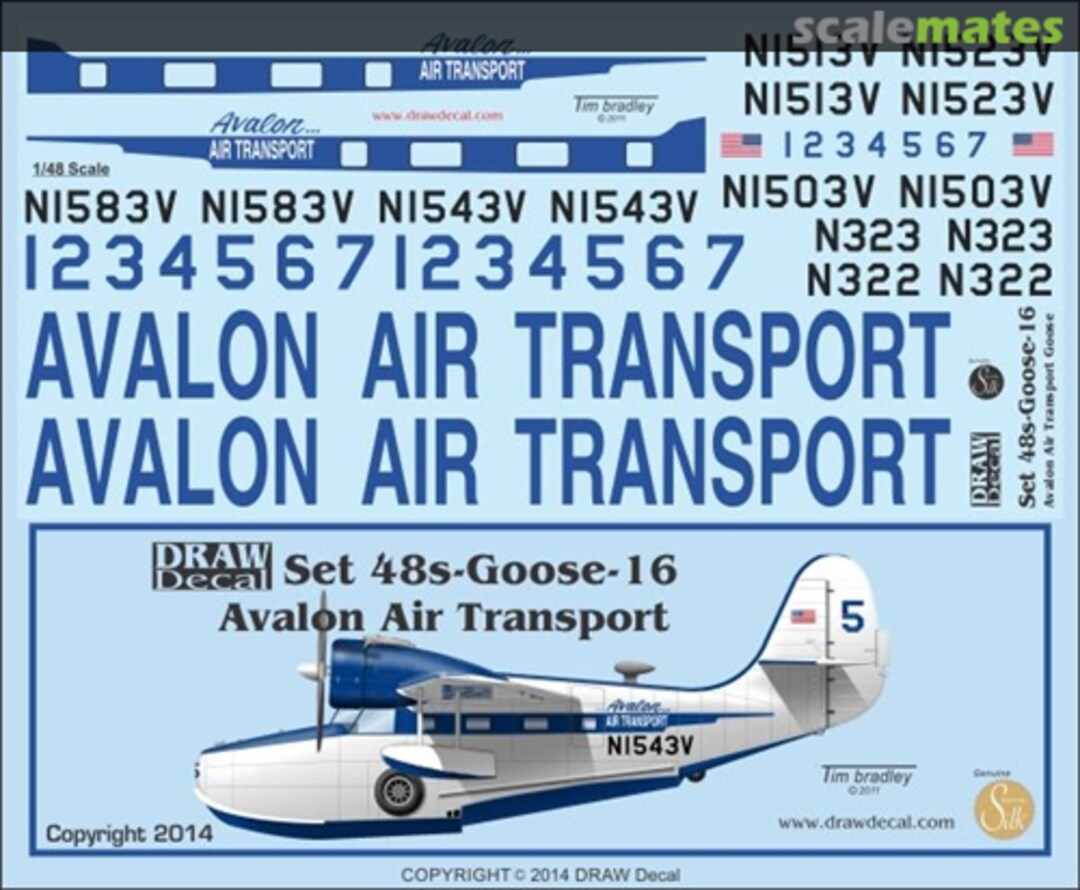 Boxart Avalon Air Transport Goose 48s-Goose-16 Draw Decal