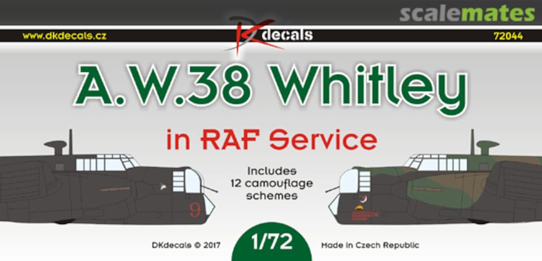 Boxart A.W.38 Whitley 72044 DK Decals