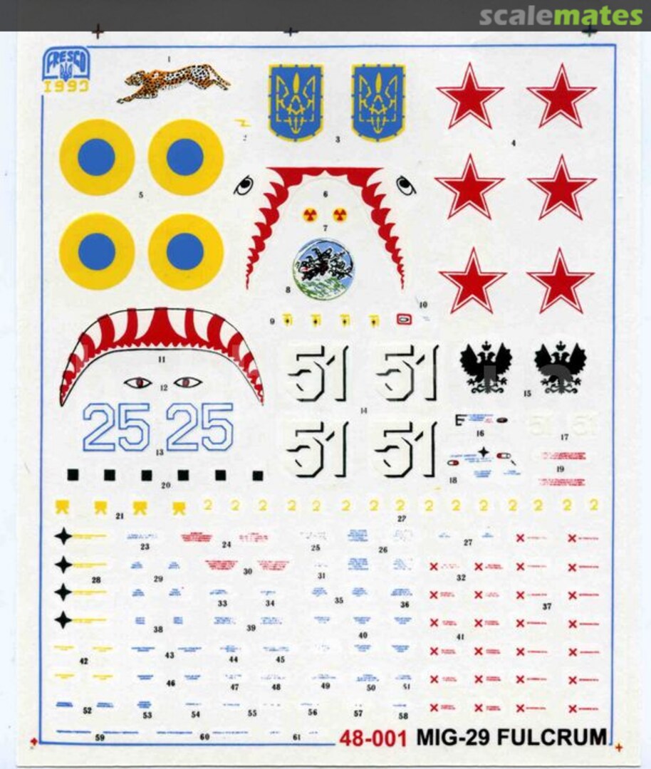 Boxart MiG-29 Fulcrum 48-001 Kanga Decals