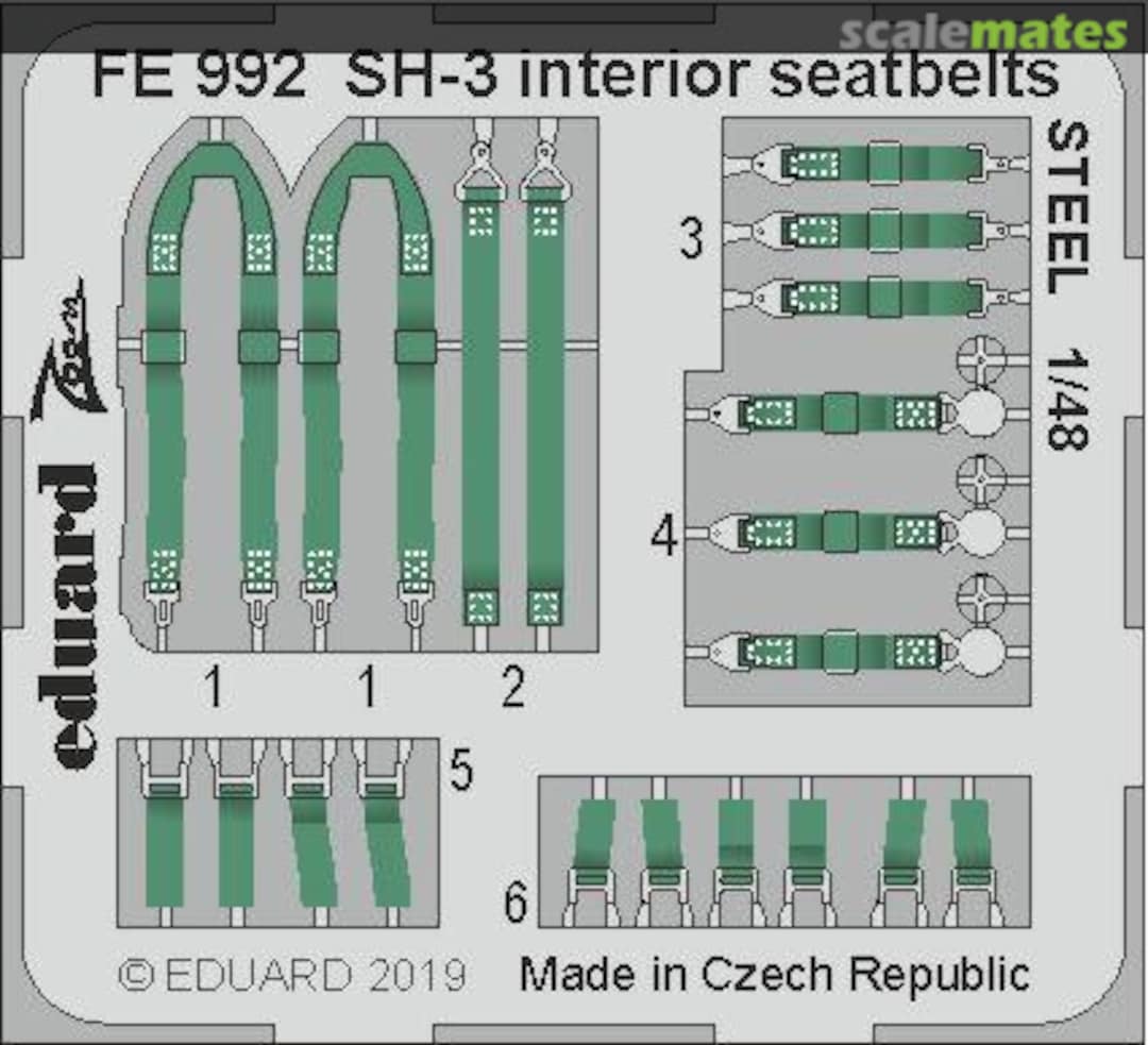 Boxart SH-3 interior seatbelts STEEL FE992 Eduard