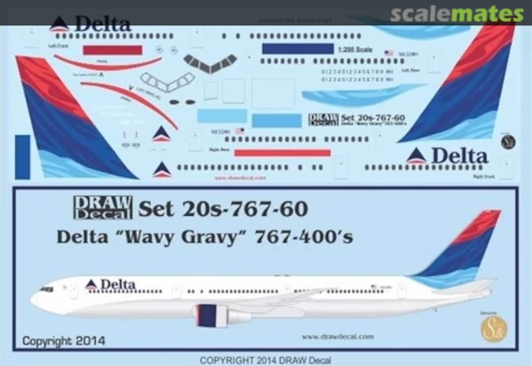 Boxart Delta “Wavy Gravy” 767-400s 20-767-60 Draw Decal