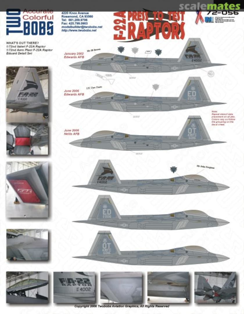 Boxart F-22A Raptor 72-056 TwoBobs Aviation Graphics