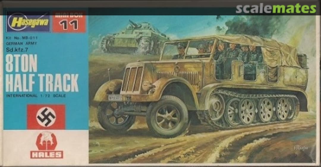 Boxart Sd.kfz.7 8Ton Half Track MB-011 Hasegawa/Hales