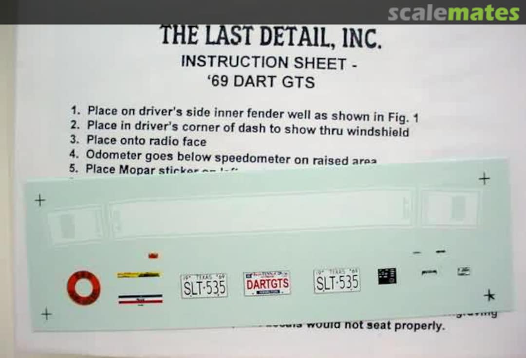 Boxart Decals for 1/25 1969 Dodge Dart GTS 4224 The Last Detail