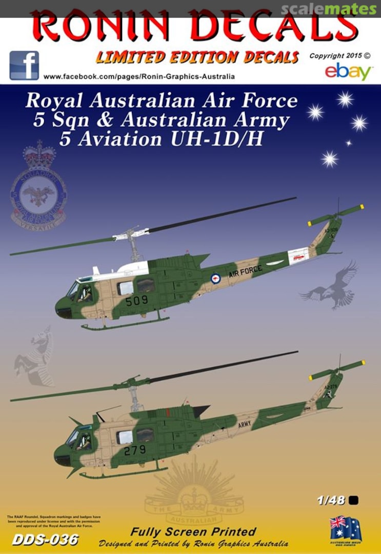 Boxart RAAF 5 Sqn & Australian Army 5 Aviation UH-1D/H DDS-036 Ronin Decals