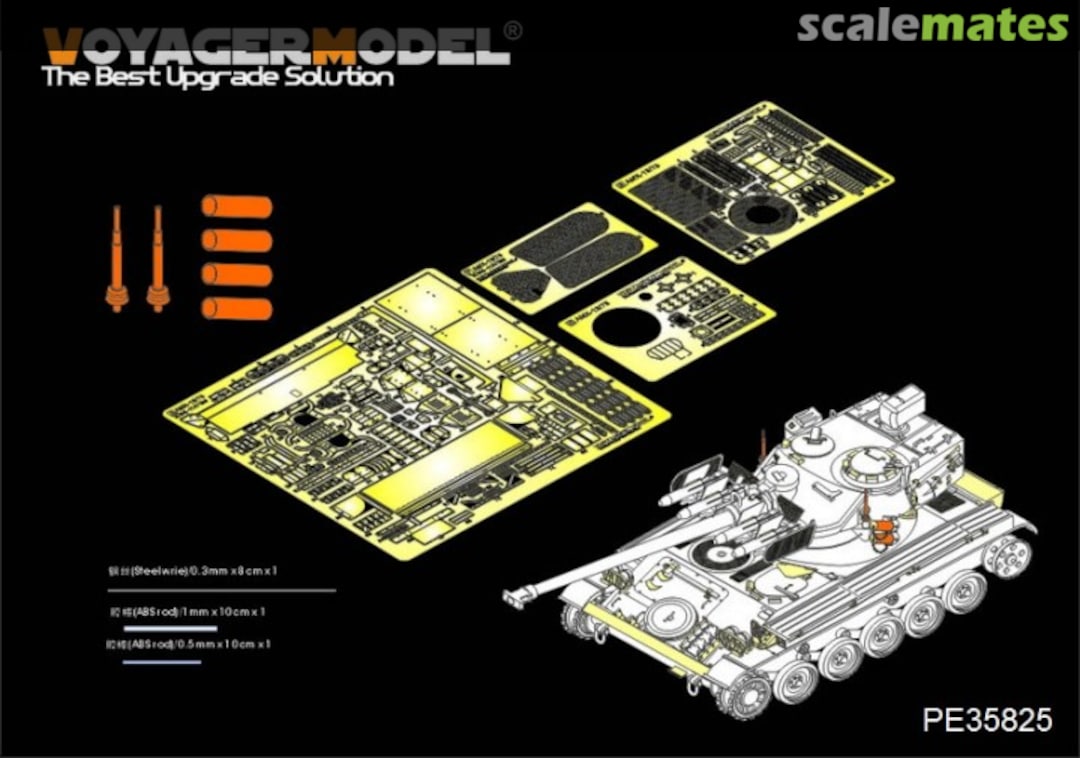 Boxart Modern French AMX-13/75 w/SS-11 ATGM Light Tank Basic Parts for TAKOM PE35825 Voyager Model