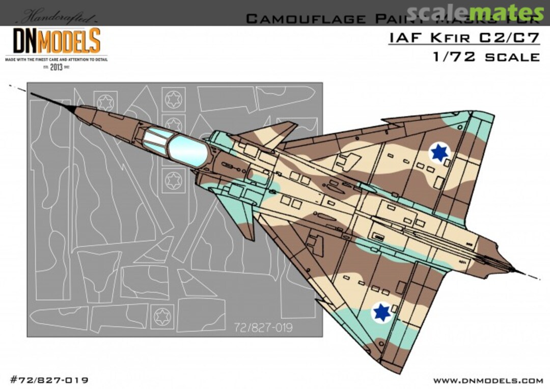 Boxart IAI Kfir C2/C7 Camouflage Paint Masks + Israeli Stars 1/72 Ver.2 72/827-019 DN Models