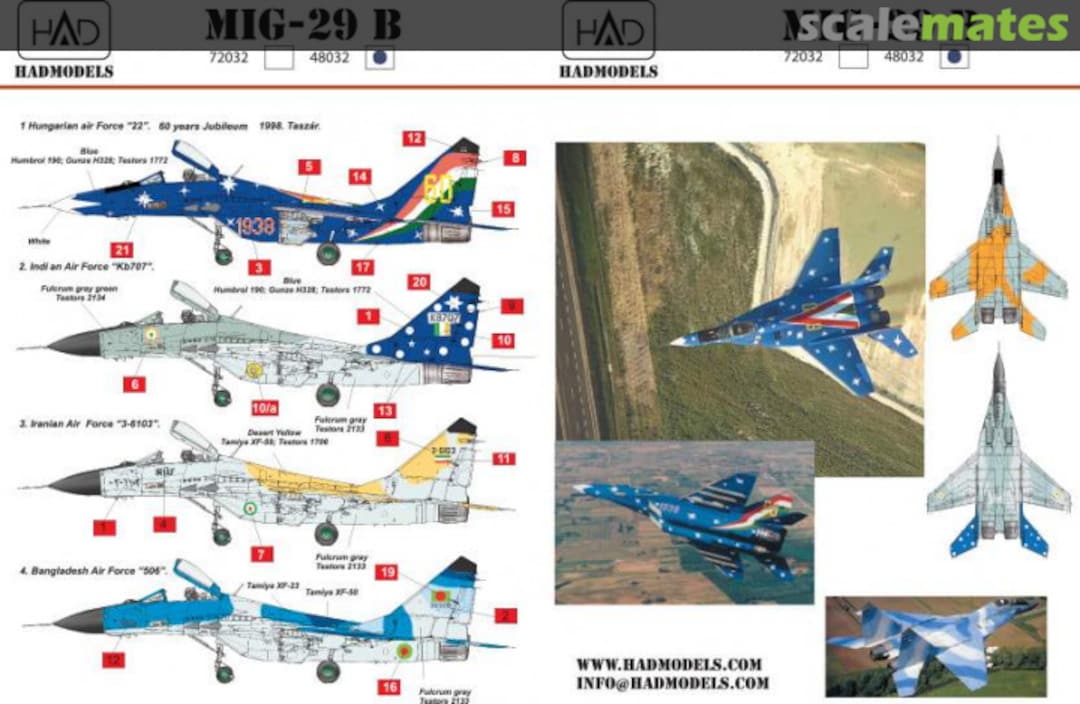 Boxart MiG-29 (Hungary,India,Iran) 48032 HADmodels 