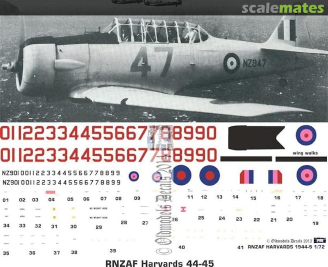 Boxart RNZAF Harvards 1944-45 OMD0804 Oldmodels Decals