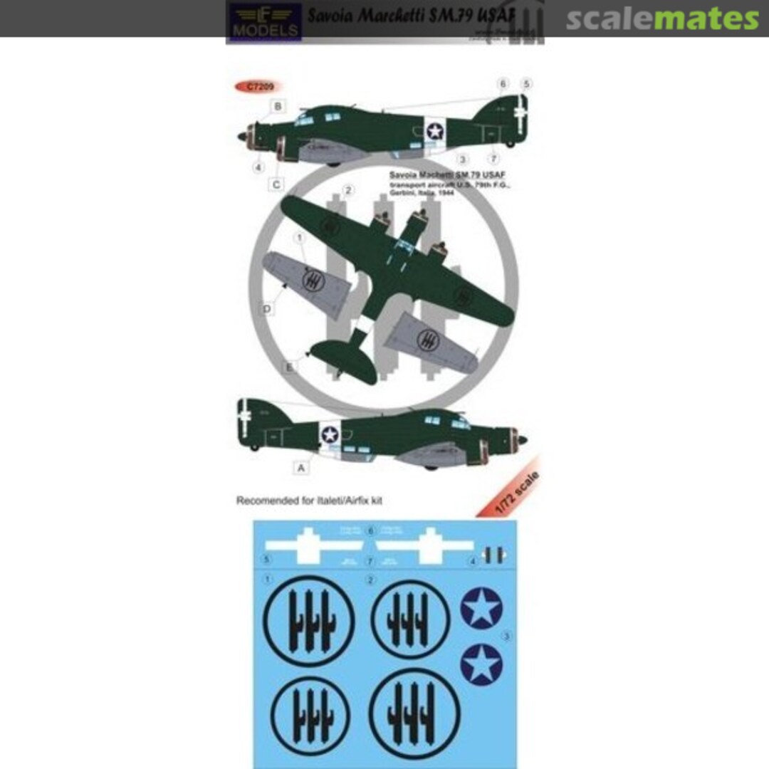 Boxart Savoia-Marchetti SM.79 USAF C7209 LF Models