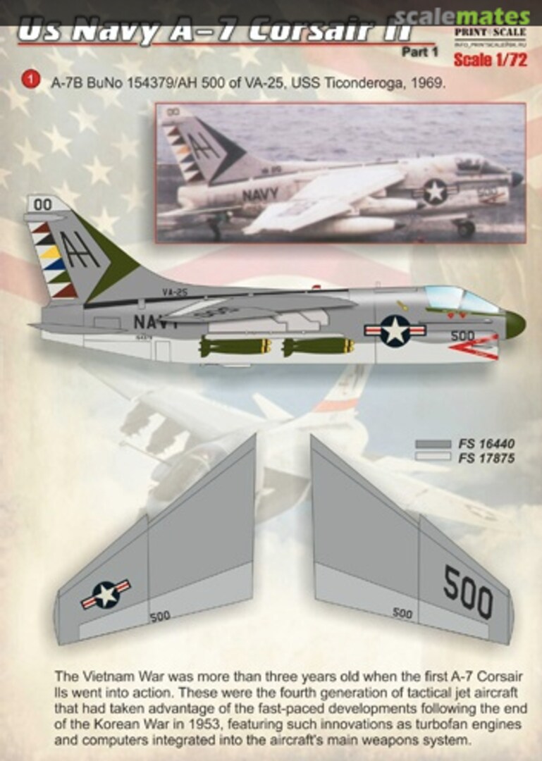 Boxart US Navy A-7 Corsair II 72-160 Print Scale