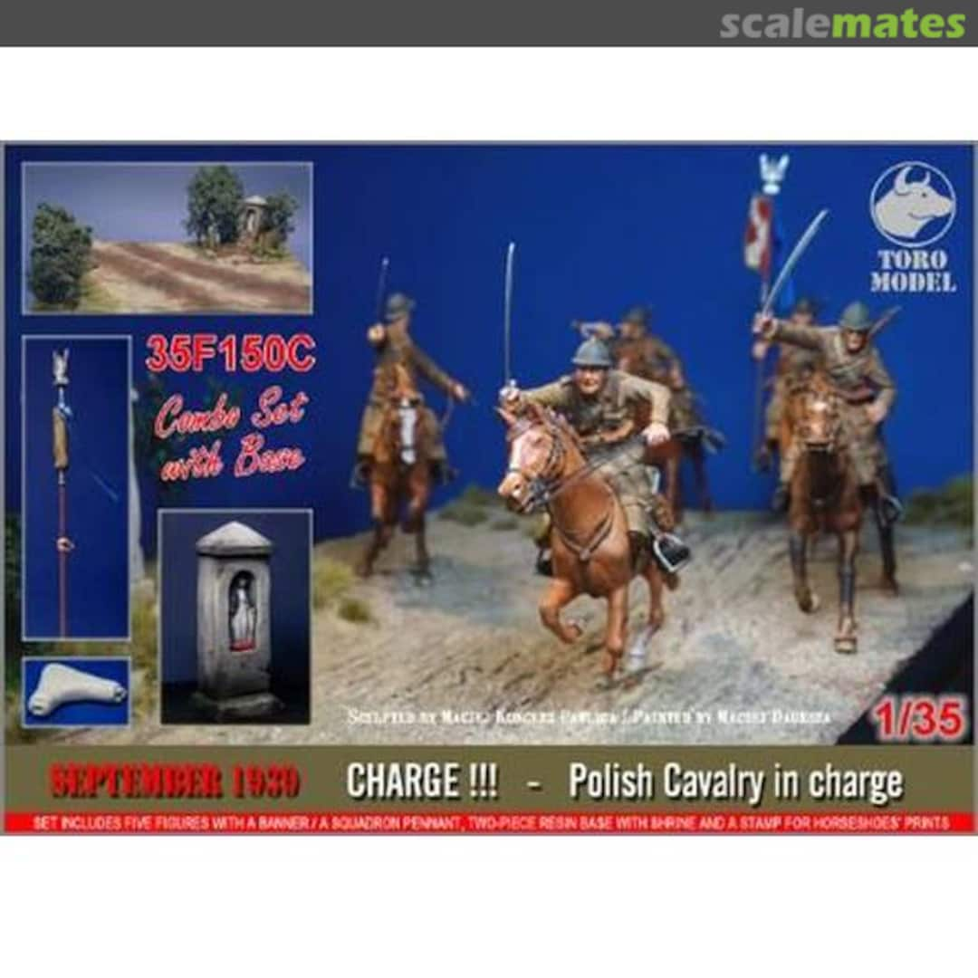 Boxart Combo set September 1939 Charge!!! Polish Cavalry Charge ,Resin base , Roadside Shrine with fence 35F150C ToRo Model